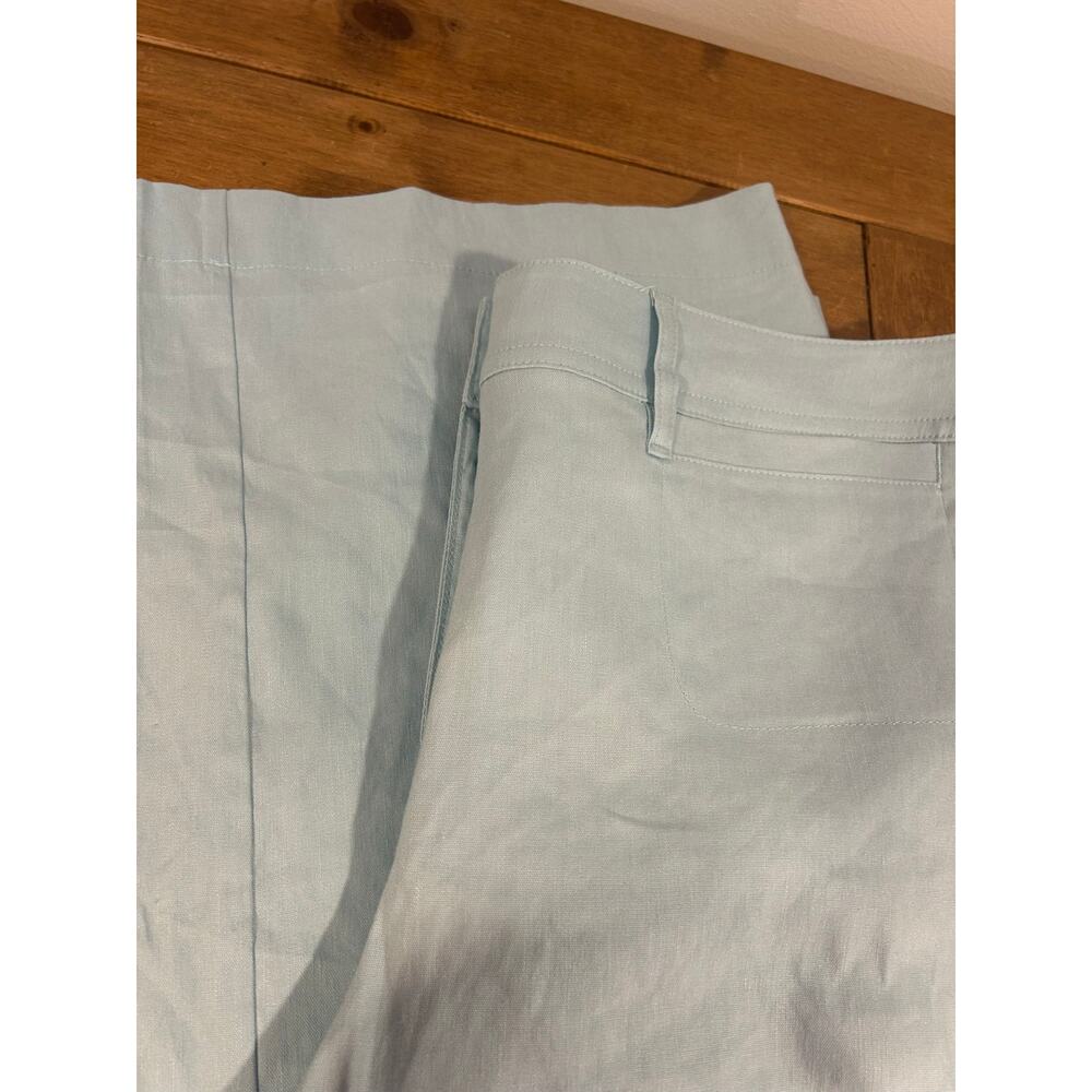 J. Jill Linen Stretch Wide Leg Crop Light Blue Pant NEW XL Petite Coastal Beach - Picture 10 of 12